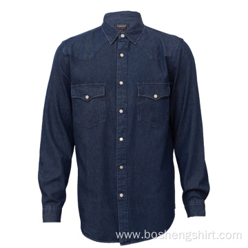 Wholesale Custom Men's Button Down Denim Fashion Shirts